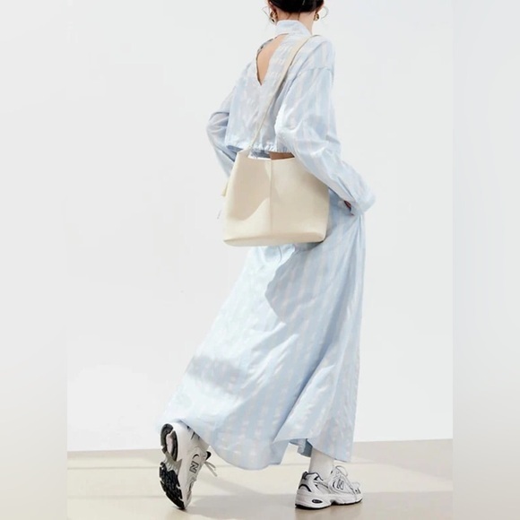 MOUSSY PENELOPE STRIPED‎ BUTTON UP DRESS maxi SIZE Small - Picture 1 of 16